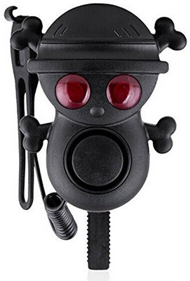 

FurMito Skull Ultra Loud 4 Modes Electric Bike/ Bicycle Horns with 2 Warning Light Bell(Black)