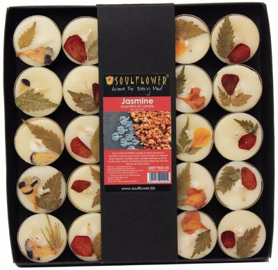 

Soulflower Big T Light Pack of 25 - Jasmine Candle(Beige, Pack of 25)