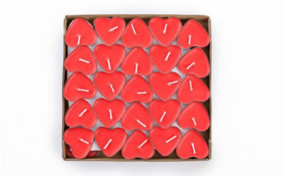 

Sayee Romantic Valentine's Day Heart Shaped Candle Candle(Red, Pack of 50)