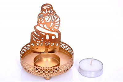 

Sayee Sai Baba Shadow Candle Tea light holder Candle Candle(Gold, Pack of 1)