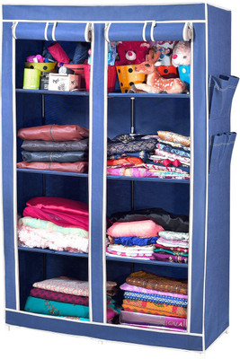 

ARSH AW08-Blue-High Capacity Upto 70Kgs Carbon Steel Collapsible Wardrobe(Finish Color - Blue)