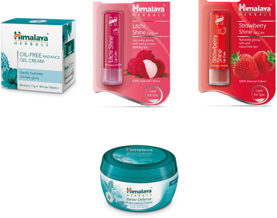 

Himalaya Oil Free Radiance Gel Cream, Litchi Shine Lip Care, Strawberry Shine Lip Care(Set of 3)