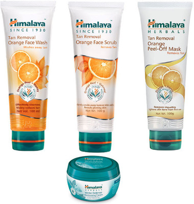 Himalaya Tan Removal Orange Face Wash, Tan Removal Orange Face Scrub, Tan Removal Orange Peel Off Mask,(Set of)
