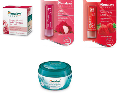 

Himalaya Clear Complexion Whitening Day Cream, Litchi Shine Lip Care, Strawberry Shine Lip Care(Set of)