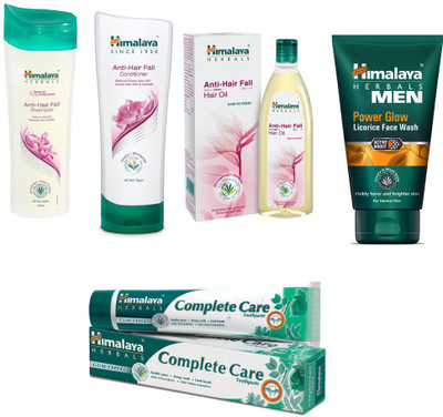 

Himalaya Anti Hair Fall Shampoo, Anti Hair Fall Conditioner, Anti Hair Fall Hair Oil, Men Power Glow Licorice Face Wash, paste(Set of)