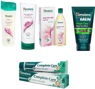 

Himalaya Anti Hair Fall Shampoo, Anti Hair Fall Conditioner, Anti Hair Fall Hair Oil, Men Pimple Clear Neem Face Wash(Set of)
