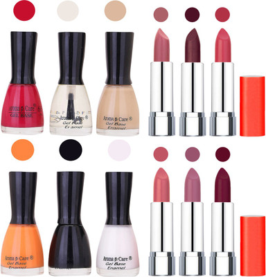 

Aroma Care Wholesale Rate Combo of Nail Polish and Rythm Lipstick 269(Set of 12)