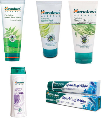 

Himalaya neem face wash, neem pack, neem scrub, body lotion, paste(Set of)