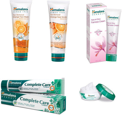 

Himalaya Tan Removal Orange Face Wash, Tan Removal Orange Face Scrub, Natural Glow Fariness Cream, Toothpaste(Set of)