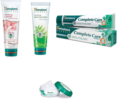 

Himalaya Refreshing Fruit Pack, Purifying Neem Face Wash, Nourishing Skin Cream, Toothpaste(Set of)