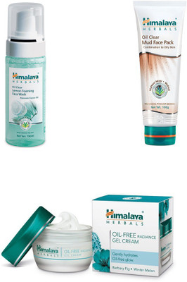 

Himalaya oil clear face pack, lemon face wash, oil free cream(Set of)