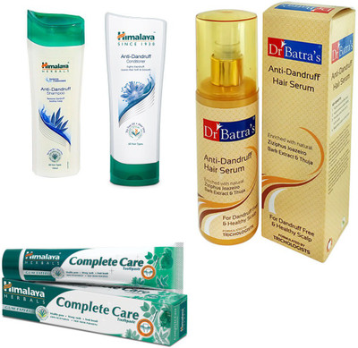 

Himalaya anti dandruff shampoo, conditioner, complete care paste, anti dandruff hair serum(Set of)