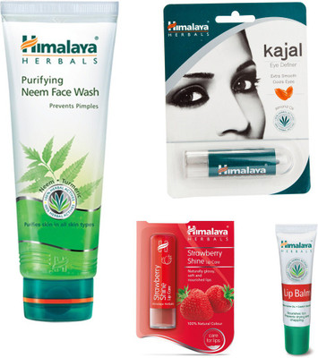 

Himalaya neem face wash, lip balm, kajal(Set of)