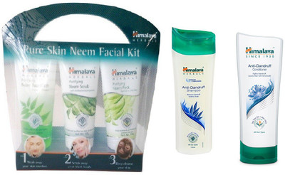 

Himalaya Anti Dandruff Shampoo, Pure Skin Neem Facial Kit, Anti Dandruff Conditioner(Set of 3)