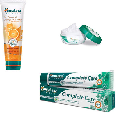 

Himalaya Tan Removal Orange Face Wash, Nourishing Skin Cream, Toothpaste(Set of)
