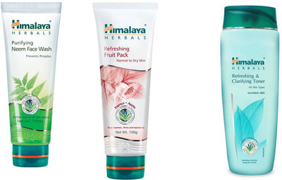 

Himalaya Purifying Neem Face Wash, Refreshing Fruit Pack, Refreshing & Clarifying Toner(Set of 3)