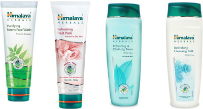 

Himalaya Purifying Neem Face Wash, Refreshing Fruit Pack, Refreshing & Clarifying Toner, Refreshing Cleansing Milk(Set of)