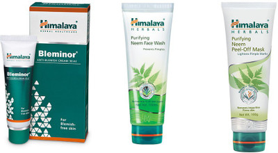 

Himalaya Bleminor Anti Blemish Cream, Purifying Neem Face Wash, Purifying Neem Peeloff Mask(Set of)