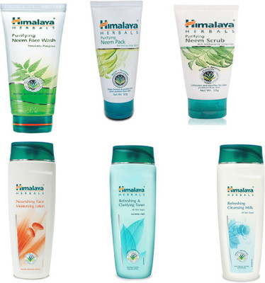 Himalaya Pure Skin Neem Facial Kit, Neem Face Pack, Neem Face Wash, Face Toner, Face Moisturizer(Set of)