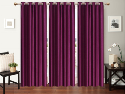 

Furnishing Zone 152 cm (5 ft) Polyester Window Curtain (Pack Of 3)(Plain, Wine)