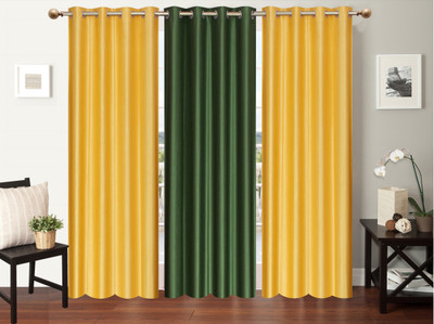 

Furnishing Zone 213 cm (7 ft) Polyester Door Curtain (Pack Of 3)(Plain, Yellow, Green), Green;yellow