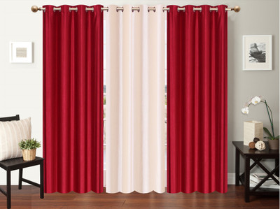

Furnishing Zone 274 cm (9 ft) Polyester Long Door Curtain (Pack Of 3)(Plain, Maroon, White)