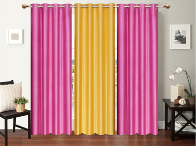 

Furnishing Zone 213 cm (7 ft) Polyester Door Curtain (Pack Of 3)(Plain, Pink, Yellow)