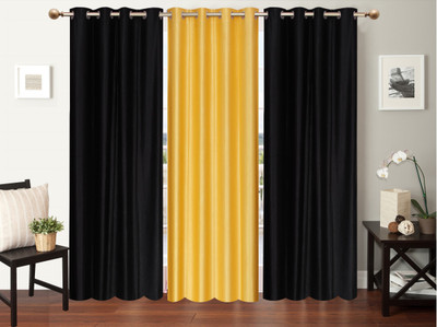 

Furnishing Zone 213 cm (7 ft) Polyester Door Curtain (Pack Of 3)(Plain, Black, Yellow)
