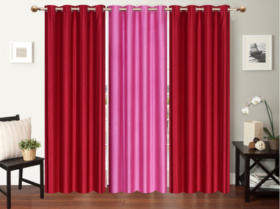 

Furnishing Zone 213 cm (7 ft) Polyester Door Curtain (Pack Of 3)(Plain, Maroon, Pink)