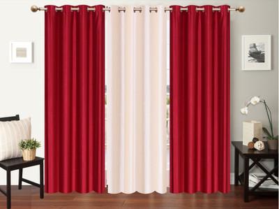 

Furnishing Zone 213 cm (7 ft) Polyester Door Curtain (Pack Of 3)(Plain, Maroon, White)