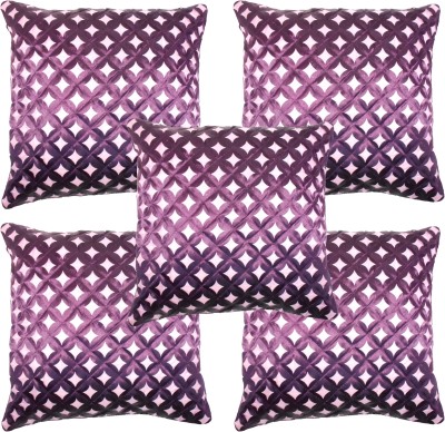 ks craft Polyester, Blended Cushions Cover(Pack of 5, 40 cm*40 cm, Purple)