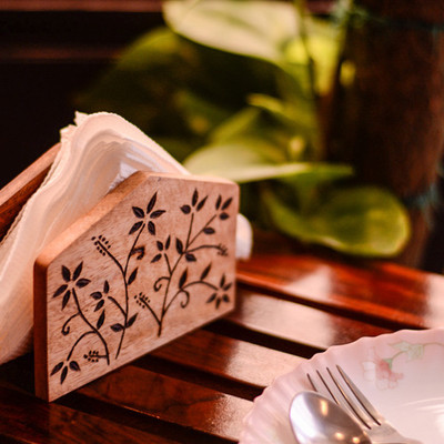 

ExclusiveLane 1 Compartments Sheesham & Mango Wood Napkin Holder(Light Brown)