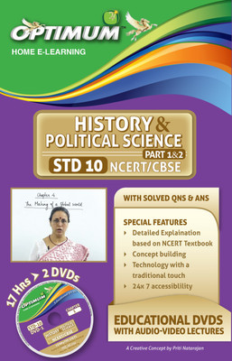 

Optimum Educators Educational DVDs STD 10 CBSE/NCERT HISTORY & POLITICAL SCIENCE PART 1& 2(DVD)