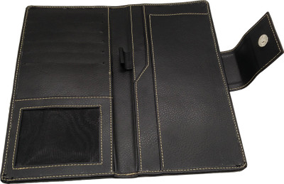 

Essart Faux Leather Check Book Holder cum Travel wallet(Set Of 1, Black)