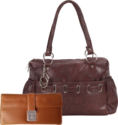

Lady bar Shoulder Bag(Brown, Tan)