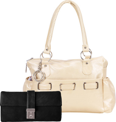

Lady bar Shoulder Bag(White, Black), Black;white
