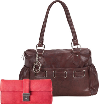 

Lady bar Shoulder Bag(Brown, Pink)