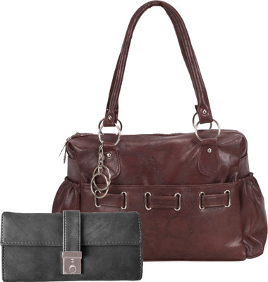 

Lady bar Shoulder Bag(Brown, Grey)
