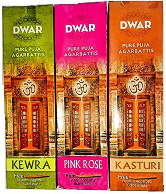 

Dwar Combo 1 Kuber, Pink Rose, Kewra Agarbattis(100 Units)