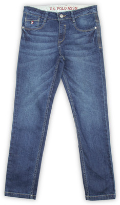 

US Polo Kids Slim Boys Blue Jeans, Dk. blue