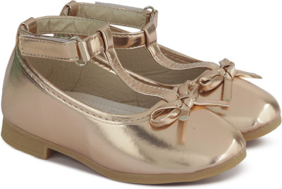 

KITTENS Girls Velcro Ballerinas(Gold, Champagne