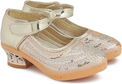 

KITTENS Girls Velcro Ballerinas(Gold
