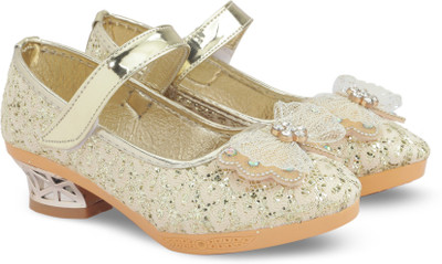 

KITTENS Girls Velcro Ballerinas(Gold