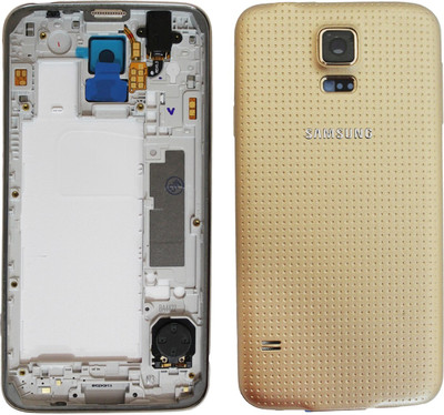 Comate Back Replacement Cover for Samsung Galaxy S5 (i9600) HOUSING BODY PANEL(Gold, Metal, Plastic) Flipkart