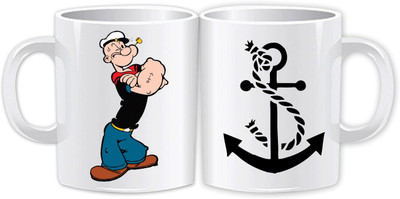 

Claptrap 4 Bone China Mug(350 ml, Pack of 2), Multicolor