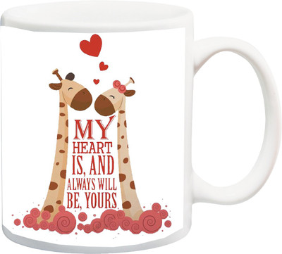

ME&YOU My Heart Printed Ceramic Mug(325 ml), Multicolor