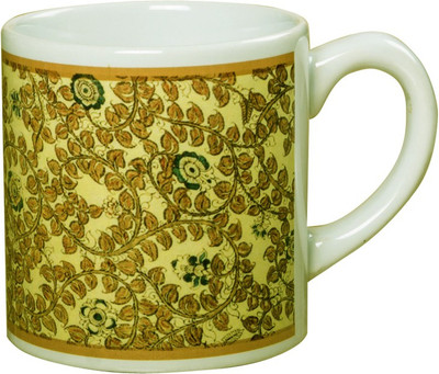 

Kalamkari Design Multicolor Stoneware Dishwasher Safe Opaque Teas with Mirror Finish Ceramic Mug(125 ml)