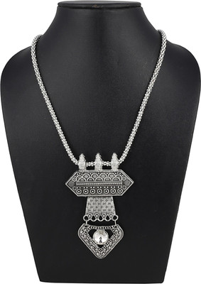 Aradhya Silver Plated Metal Necklace Set Aradhya Silver Plated Metal Necklace Set