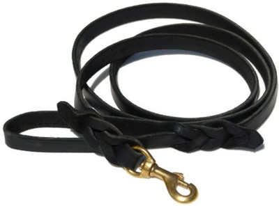 

Skora skora Braided Leather Leash 5 ft Black Plain Dog Collar Charm(Black, Other)