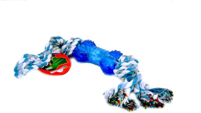 

Pets Empire Toy Cotton Rope and Rubber Bone with Handle Cotton Tug Toy For Dog